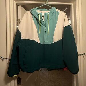 Old Navy Teal, Green and White Colorblock Jacket